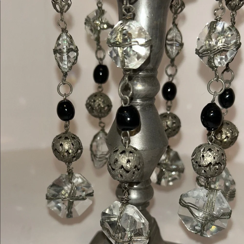 Crystal Bead Decorative Candle Wax Catcher